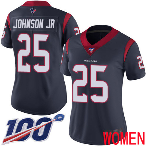 Houston Texans Limited Navy Blue Women Duke Johnson Jr Home Jersey NFL Football #25 100th Season Vapor Untouchable->houston texans->NFL Jersey